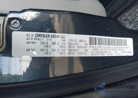 2014 Chrysler Town & Country Touring from USA, damaged, VIN 2C4RC1BG3ER325530